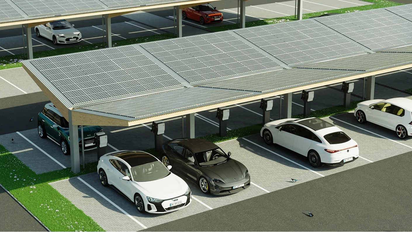 Photovoltaik-Carport für Parkplatz